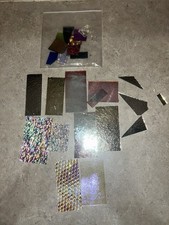 Dichroic Glass Scrap: 3/4 Pound. CBS 96COE Variety Pack MIXED on Clear Black