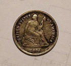 1863-S Seated Liberty Half Dime (light scratches both sides)