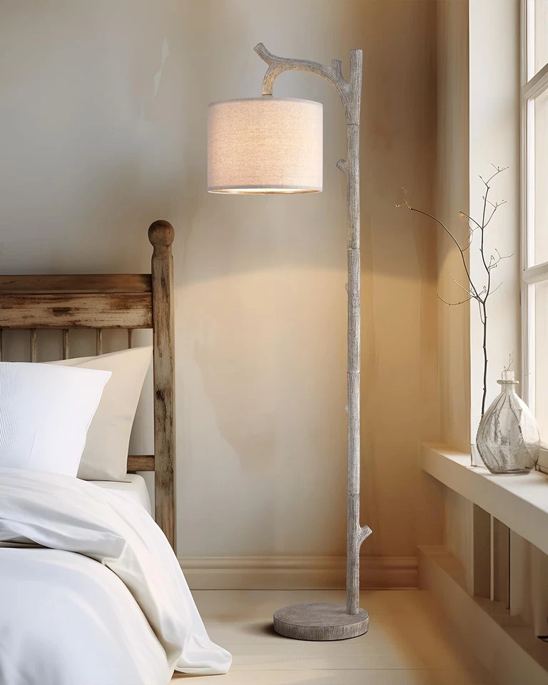 Lámpara de pie rústica para tronco de árbol de granja madera de campo grano resina vintage 61,25... Foto 2 de 4