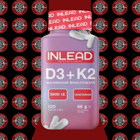Inlead Vitamin D3 K2 Magnesium 120 Kapseln Hochdosiert Immunsystem Knochen Vegan