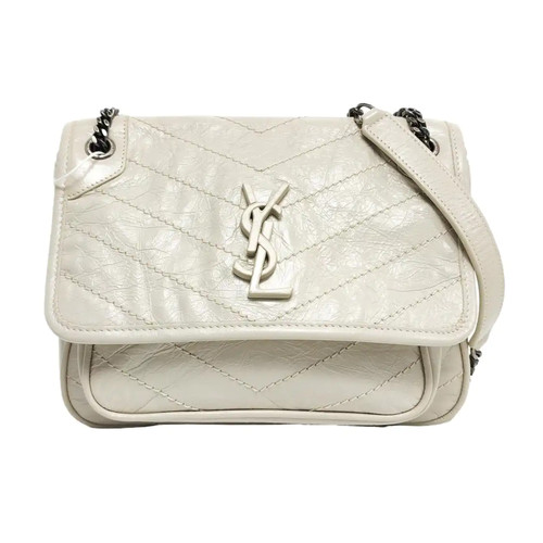 Yves Saint Laurent NIKI Shoulder bags Leather White Free Shipping | Duties Paid