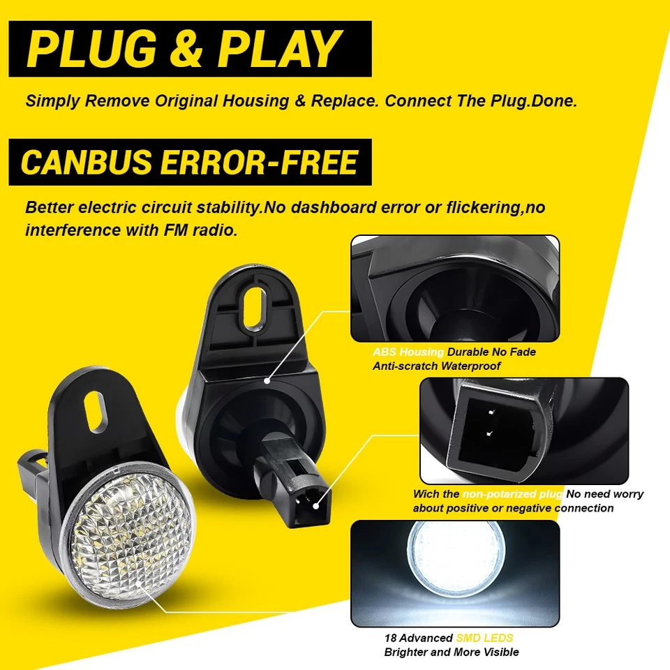 2X Blanco Cortesía LED Espacio para Pies para Luces Jeep Cherokee Grand Wrangler Dodge Ram Foto 4 de 4