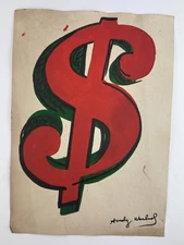 Andy Warhol COA Art Painting Original Drawing Vintage Paper Signed