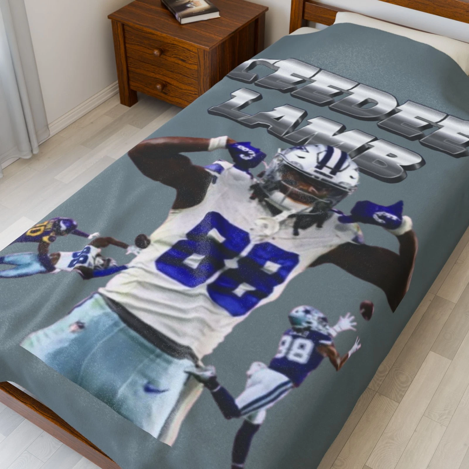 Vintage CeeDee Lamb Velveteen Plush Blanket