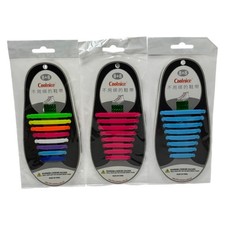Coolnice 8 8 No Tie Rubber Silicone Elastic Shoe Laces Set - Assorted Colors