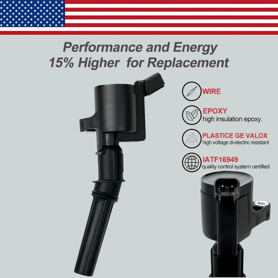 Paquete de 8 paquetes de bobinas DG508 Motorcraft V8 4,6 L 5,45 L 6,8 L F150 F250 F550 Crown Foto 2 de 4