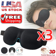 3 Pack Travel 3D Eye Mask Sleep Soft Padded Shade Cover Rest Relax Blindfold