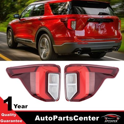 Left&Right Black Tail Light Lamps Assembly w/Bulbs For 2020-2023 Ford Explorer