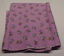 2 piece cotton fabric lot PURPLE LAVENDER BOUQUET FLORAL shirt dress craft 1.8 y