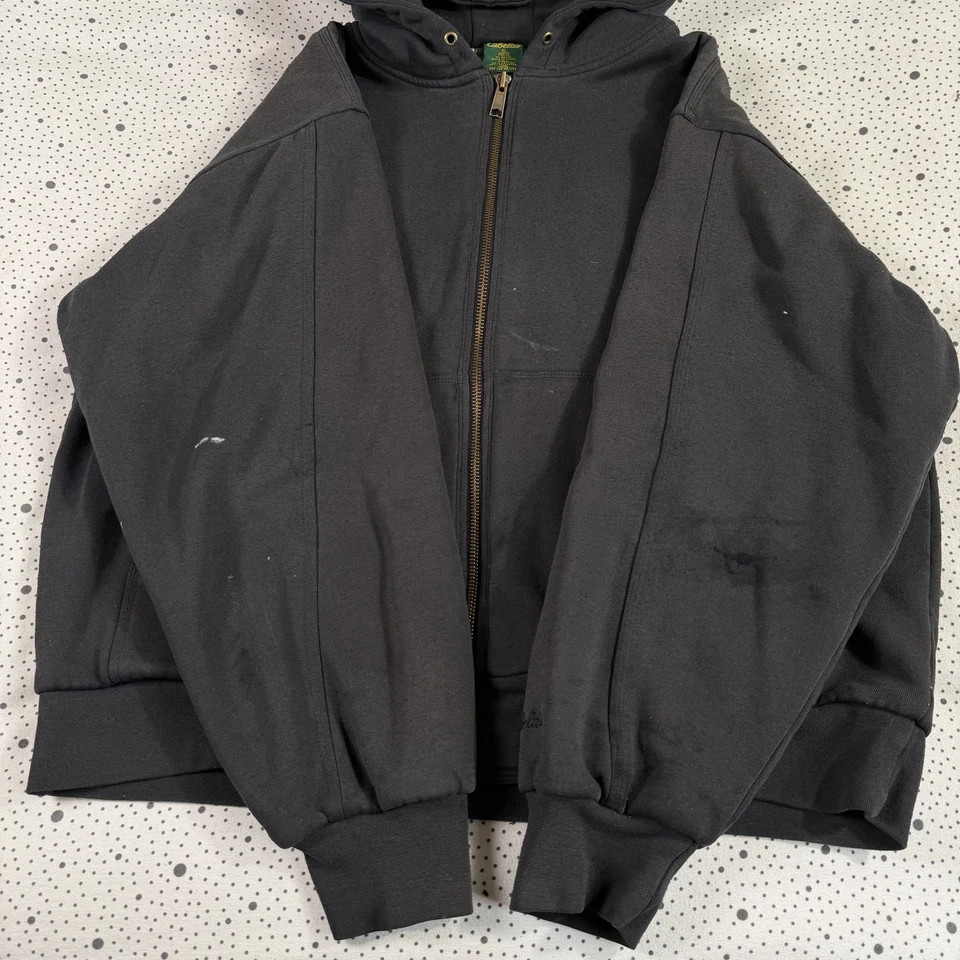 Vintage Cabelas Hoodie Men's XL Black Full Zip Thermal Lined Heavyweight Grunge - Image 3 of 4