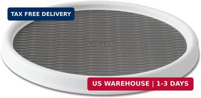 Copco Basics Non-Skid Pantry Cabinet Lazy Susan Turntable, 12-Inch, White/Gray,
