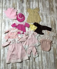 Vintage Doll/Baby Doll Clothes Lot 11 Top Dresses, Pants, Hat