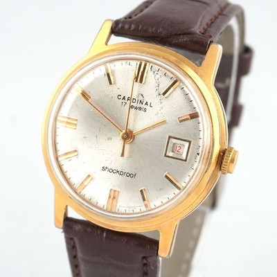 Poljot CARDINAL Gold Plated 1 MChZ Vintage Soviet USSR Mechanical Wristwatch