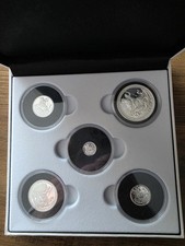Silver Sovereign Coin Set in Presentation Box, Multiple Coins in Capsules