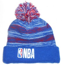NBA Logo Branded Cuffed Knit POM Hat Cap Beanie Hat S52
