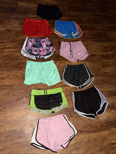A lot of 10 Size MED athletic, running NIKE Dri-Fit shorts