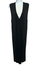 HELMUT LANG Size XS Sleeveless Maxi Dress Black w/ White Underlayer Made in USA