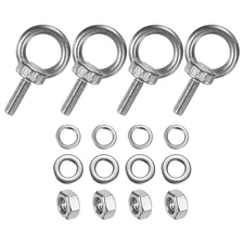 4-Sets Stainless Eyebolt M6x20mm Shoulder Lifting Eye Bolt with Nuts Washers