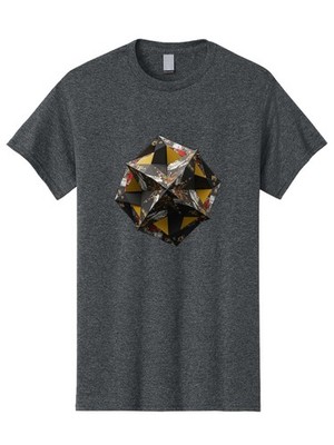 Origami-Star Mens Graphic Tee, 100% Cotton, Casual Summer Wear