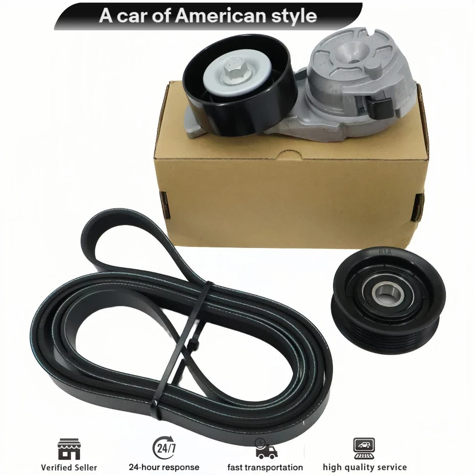 Serpentine Belt Tensioner Pulley Kit Fit Ford Crown Victoria Lincoln Mercury 4.6 Foto 2 de 4