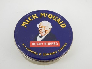 Vintage EMPTY Mick McQuaid Ready Rubbed Tobacco Tin