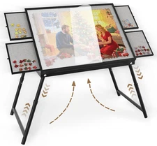 Puzzle Table 1500 Pieces, 3-In-1 Foldable Jigsaw Puzzle Table with Cover – 18” &