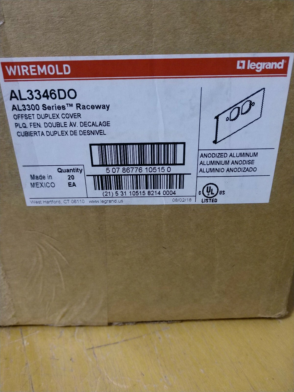 20 WIREMOLD AL3346DO offset duplex Covers | eBay