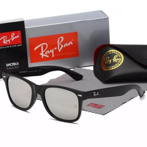 Unisex Adults 55-16 145mm Ray-Ban Justin 2140 Men's Sunglasses - Black/Blue UK - Picture 17 of 31