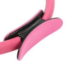 (Pink)Yoga Ring Workout Fitness Double Handled Exercise Circle Home AN