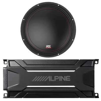 MTX 3510-02 10'' 250 Watt RMS SVC 2-ohm Car Audio Subwoofer+Alpine Mono Amplifier