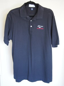 Officially Licensed FORD MUSTANG Mens Black Polo Shirt, Size MEDIUM | eBay