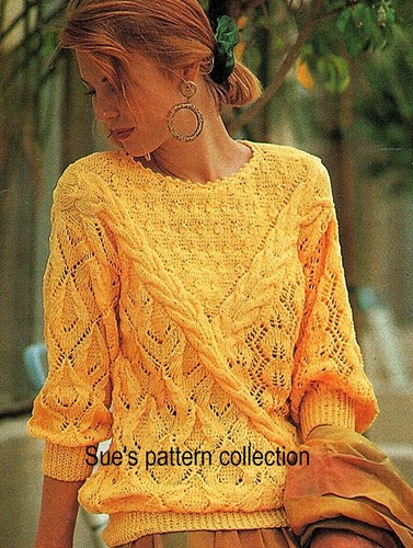 Ladies sweater lace knitting pattern 