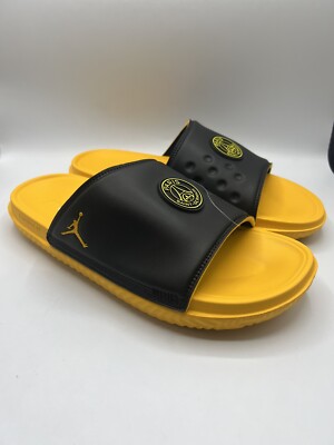 Nike Jordan Play Slide PSG Paris Saint-Germain Mens 13 Black Yellow  FD2114-007
