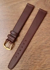 16mm PRESTIGE CALF LEATHER BROWN APOLLO LONG WATCH STRAP NUBUCK LINED, NOS
