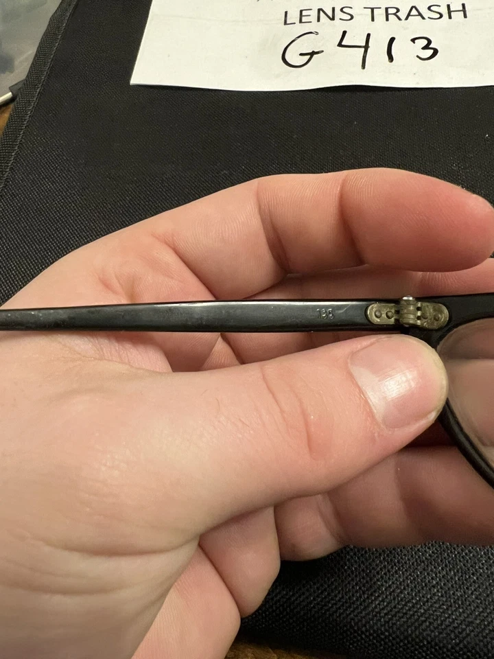 Gafas True Vintage Metzler Negro Alemania Clásico Talla 44-20 G413 Foto 4 de 4