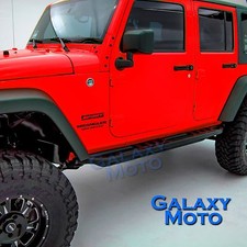 4 Door Rock Side Slider Step Armor Rocker Guards For 07-18 Jeep Wrangler Jk