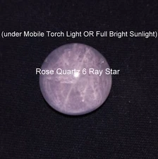 44.5 Carat 30 MM Natural Rose Crystal Quartz 6 Ray Star Round Shape Cabochon,