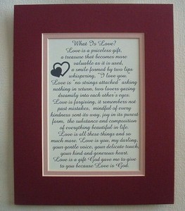 What Is Love Priceless Gift Sweethearts My Darling Kindness Verses Poems Plaques Ebay