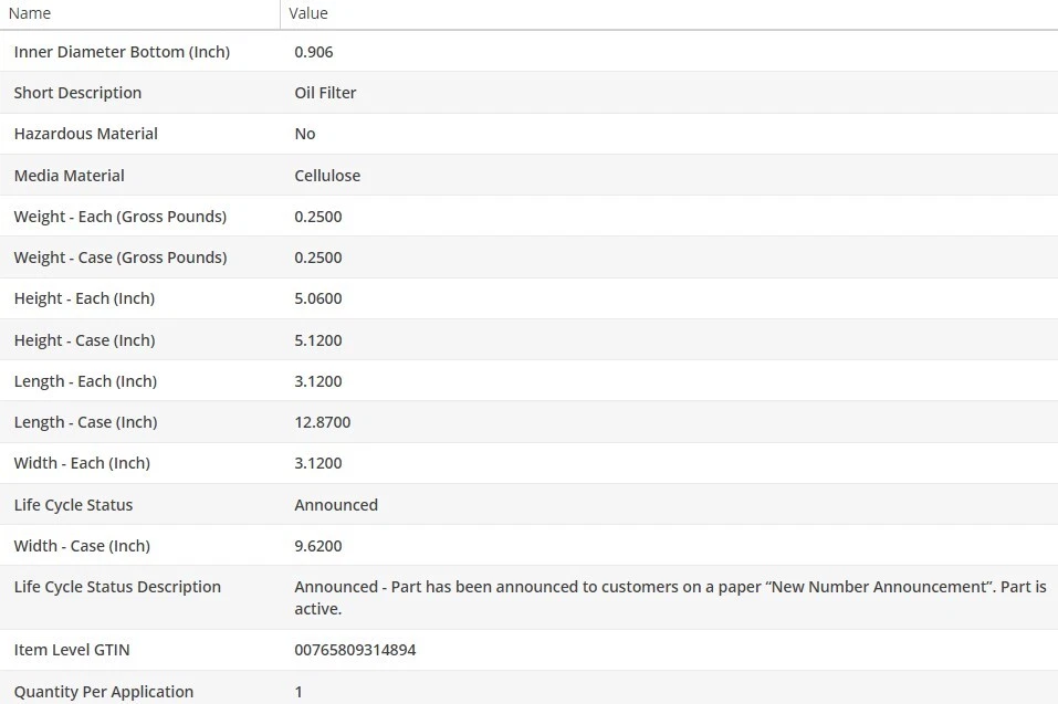 Filtro de aceite tipo OEM WIX para BMW 220I 2014 L4-2,0 L Foto 4 de 4