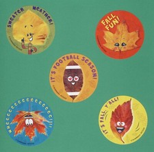 15 Fall Fun Leaves Large Stickers - Party Favors - Rewards - Autumn
