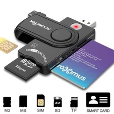 USB Multi Card Reader, 7 in 1 Memory Card Reader M2 SD SDXC SDHC Micro SD MMC