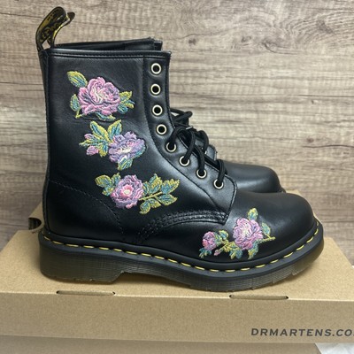 Pink Rose Doc Martens Dr Martens Boots Women's Black Pink Rose