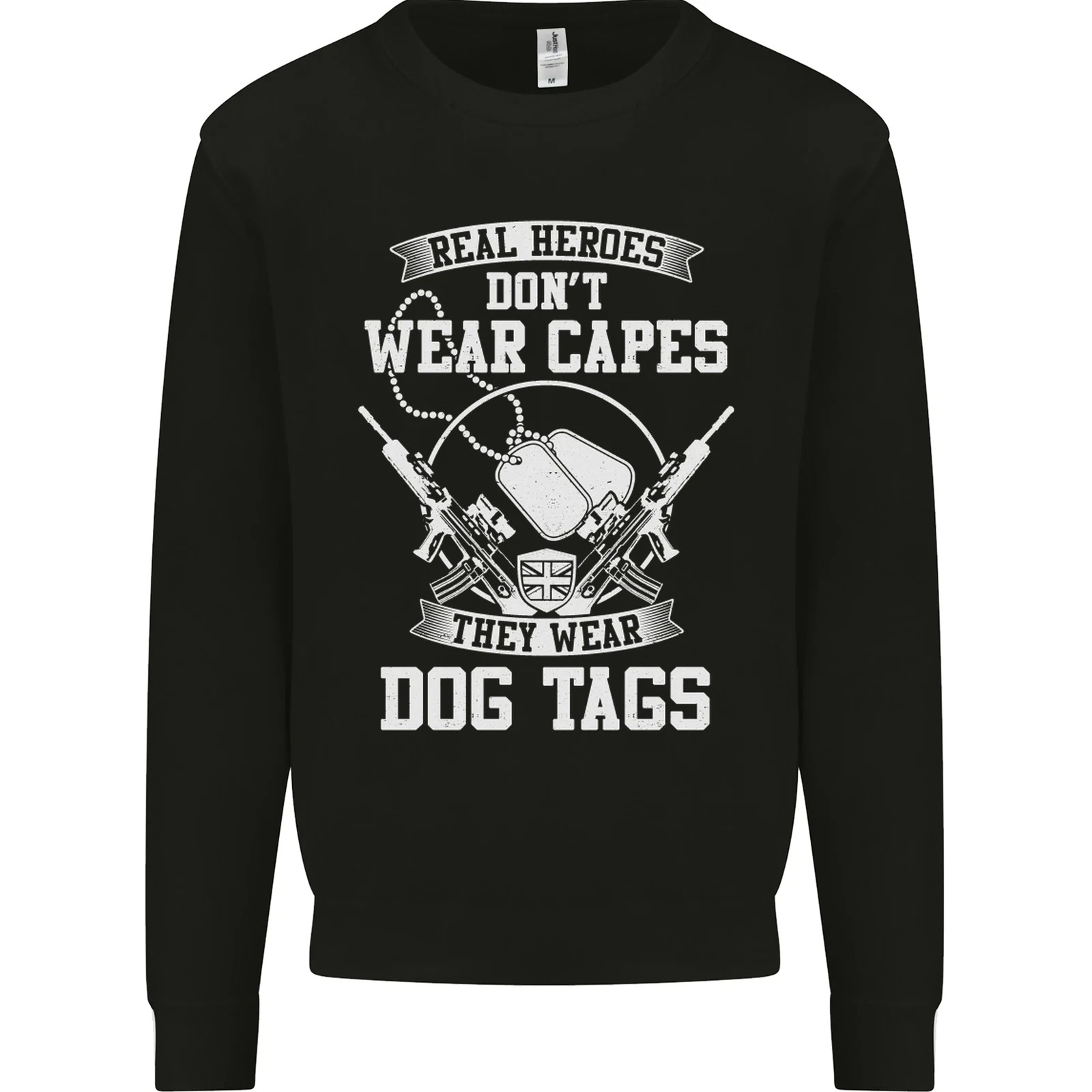Real Heroes Wear Dog Tags Veteran Army Kids Sweatshirt Jumper
Opens in a new window or tab