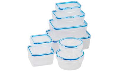Wexley Home Plastic Food Storage Set with Locking Lid 16Pc - Blue