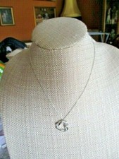 NIC SYD SILVER TONE SWAROVSKI CRYSTAL HEART PENDANT NECKLACE