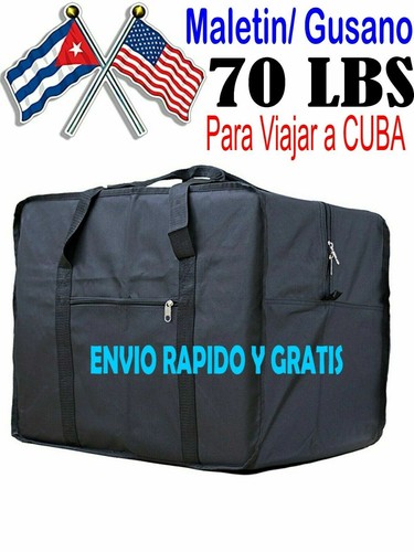 Maletin Gusano Cuba fuerte viaje Duffle Cargo Bag 50 or 70 LIBRA Strong  Black | eBay