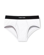 Tom Ford 268978 Men's Jacquard Logo Cotton Briefs White Size L