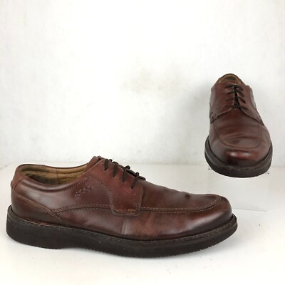 Ecco Men's Size 46 Brown Leather Lace-Up Casual