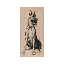 Mounted Rubber Stamp, Great Dane Dog, Sitting Dog, Large Dog, Dogs, Doggy, Dog