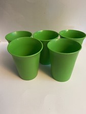Preowned Lot Of 5 Tupperware Cups Green Color. 109-34. Size 3 3/4. Good For Kids